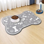Non Slip Silicone Pet Food Mat Rapid Absorbent Dog Cat Square Bone Shaped Feeding Mat