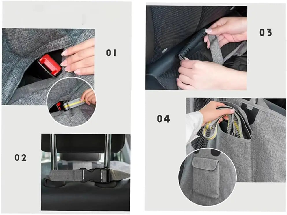 Waterproof Dog Car Seat Cover Anti-Slip Hammock Mesh Window Completely Removable Extendable Oxford Product for Pets