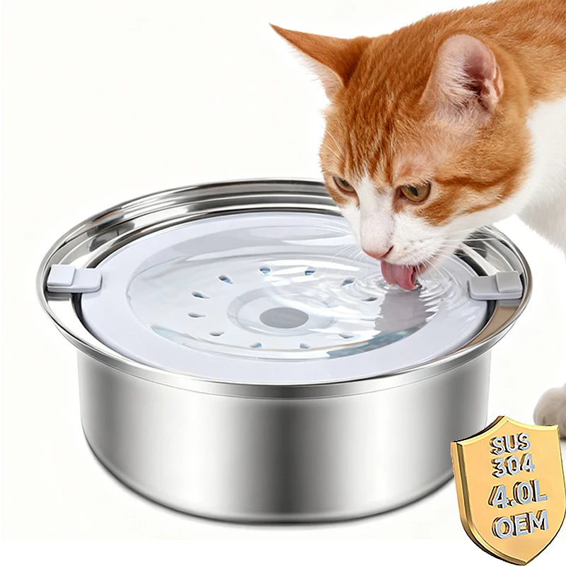 2.5L/4L Stainless Steel No Spill Dog Water Bowl Slow Water Feeder Large Capacity Pet Bowl for Car Vehicle Travel Dog Bowls