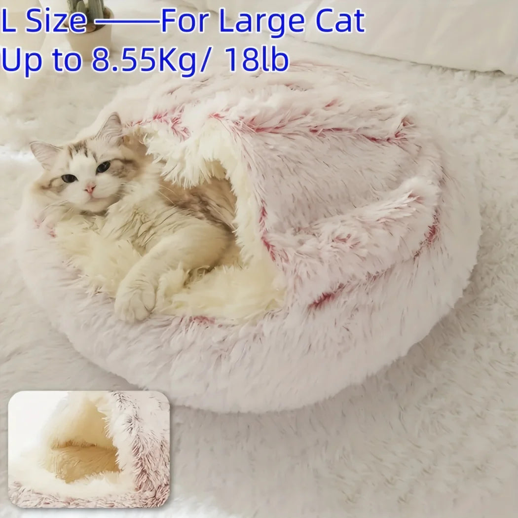 Summer All Seasons Round Shape Long Plush Warm Cozy Comfy Pet Dog & Cat Bed Large Dog Cushion