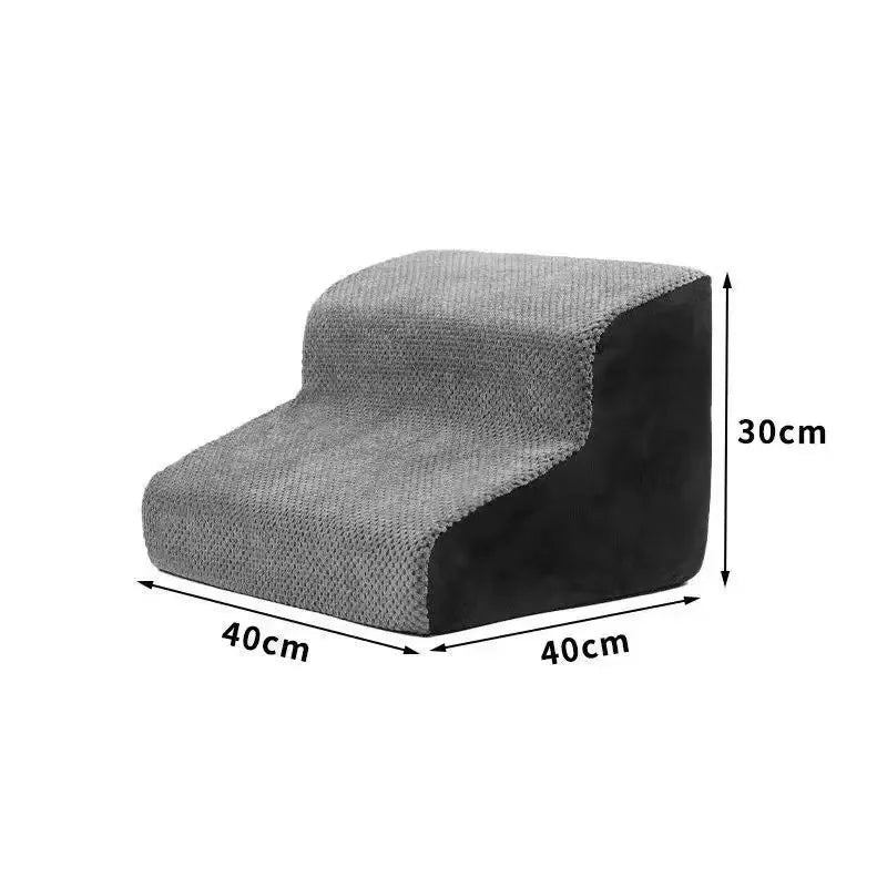 Custom Pet Stairs for Small Dogs and Cats Comfortable Curved Design with Waterproof Cover High-Density Foam Steps for Bed Sofa