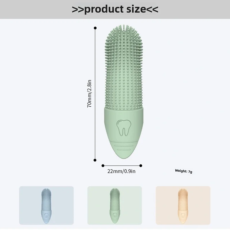 Dog Toothbrush 360 Degree Cleaning Finger Toothbrush for Dogs Food Grade Silicone Dog Finger Toothbrush for Cats Dental Care