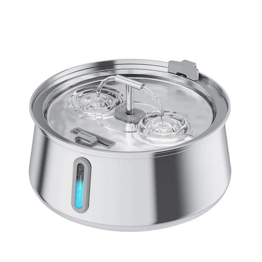 Hot Selling Custom 3.2/4L Stainless Steel Pet Water Dispenser with Water Level Wholesale Cat Water Fountain Manufacturer OEM ODM