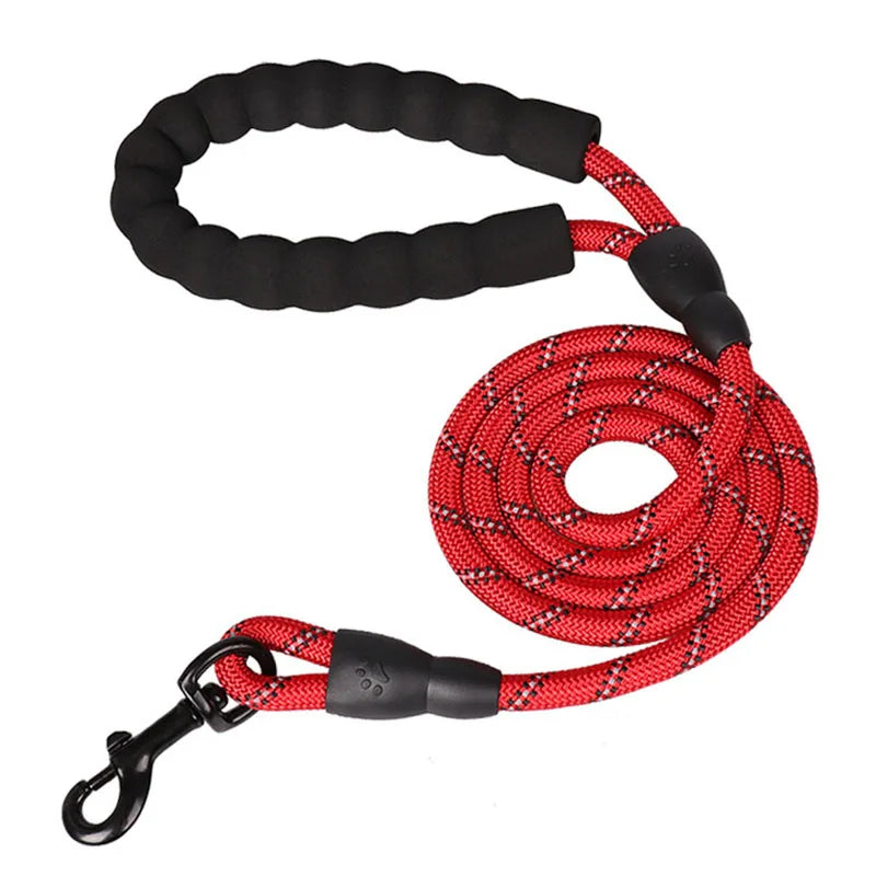 1.5M Comfortable Dog Training Leash Reflective Padded Handle Strong Heavy Duty Nylon Rope Durable Personalized Striped Pattern