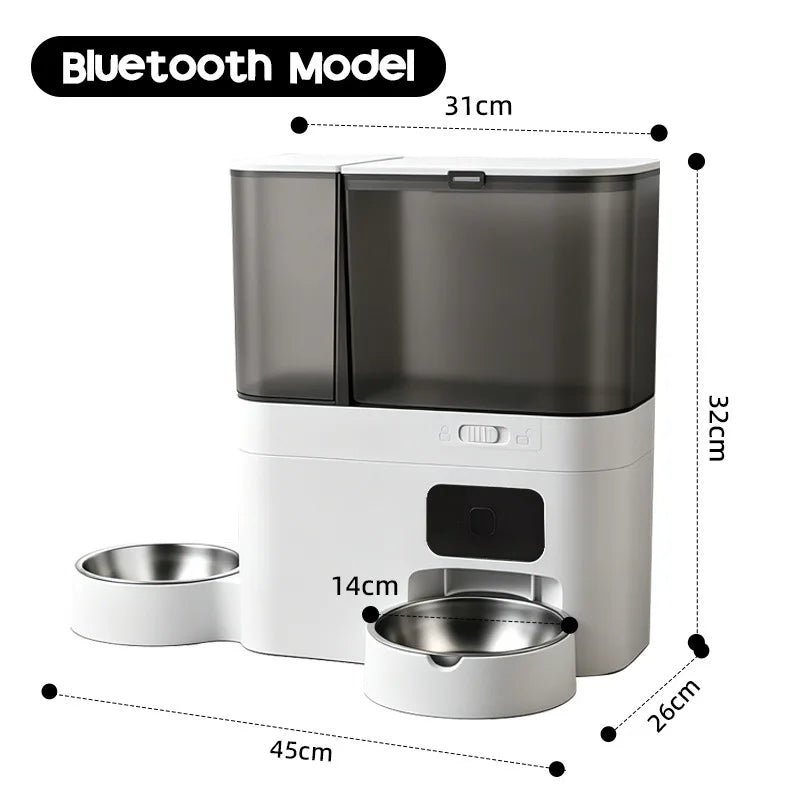 2026 New 5L Automatic Cat Feeder with Stainless Steel Water Bowl Dog 5G Smart Pet Feeder with Camera Voice Interaction OEM ODM