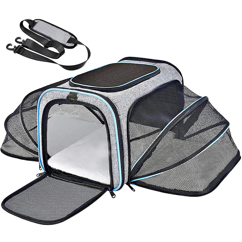 Soft Cat Handbag Pet Carries Bags 2 Sided Expandable Carrier Breathable Net Pet Outdoor Travel Shoulder Bags Cat Products