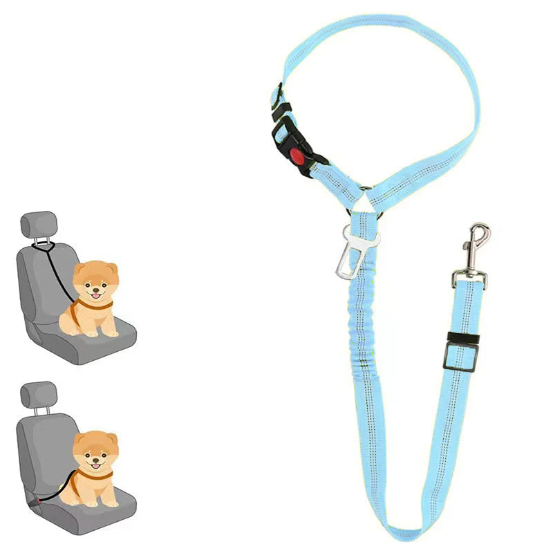 Dog Car Seat Belt Seatbelt Harness Adjustable Metal Buckle Elastic Reflective Vehicle Car Tether for Small Medium Large Dogs