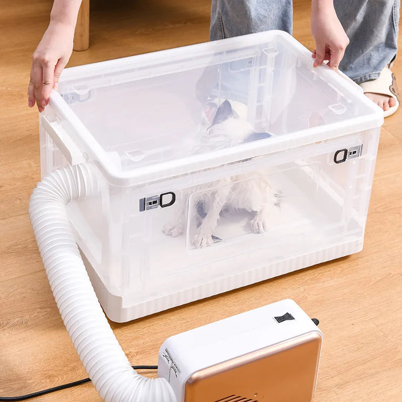 Pet Drying Box Cat Noise Super Quiet Wheels Transparent Home Dog Cat Bathing Hairs Blow Dog Hair Dryer Connect Pet Water Blower