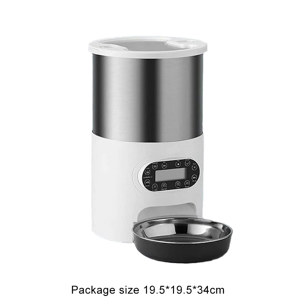 4.5L Smart Pet Feeder APP Control Automatic Pet Feeder Dispenser 304 Stainless Steel With Recording Timing Pet Feeding Bowl