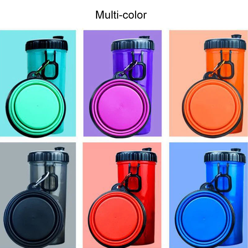 4 in 1 Pet Portable Dog Water Bottle With 2 Collapsible Bowls Travel Pet Manufacturer OEM Pet Water Bottle Feeder Dog Bottle