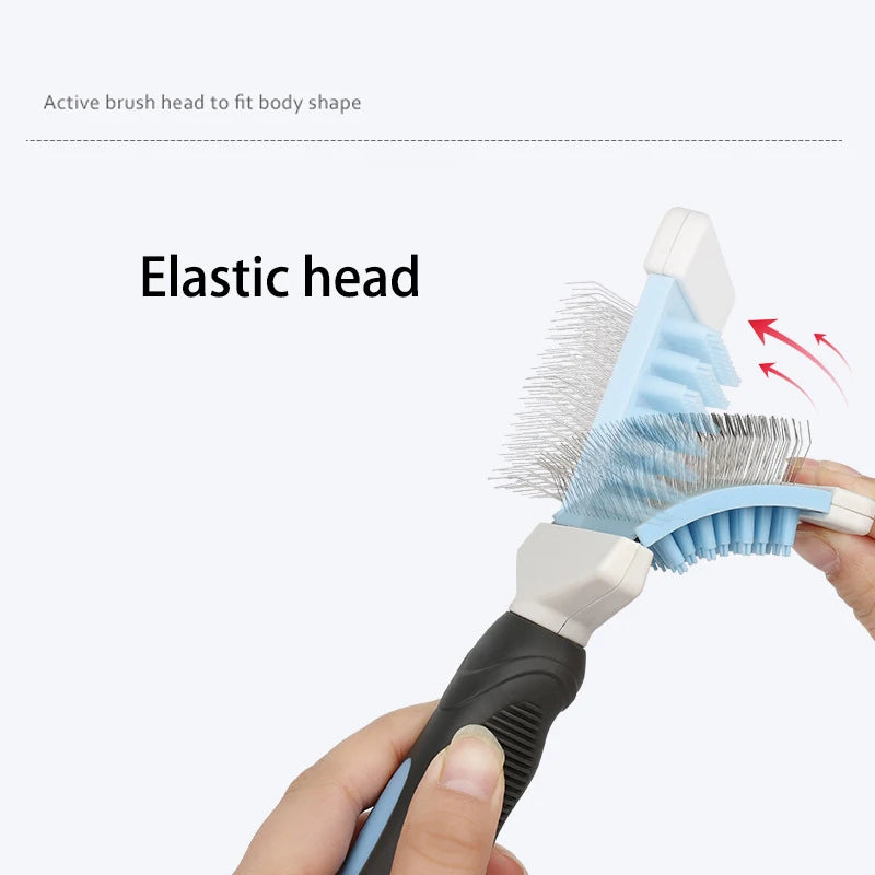 Double Sides Self Cleaning Dog Brush for Shedding Pet Grooming Comb Cat Brush Removes Loose Under Layers Knead Tangled Hair