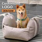 Portable Small Pet Car Seat Pet Booster Seat Dog Bed Travel Safety Car Carrier with Side Pocket Storage Removable Washable