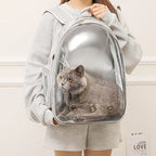 Large Capacity Cat Backpack Transparent Pet Carrier with Breathable Design Portable Double Shoulder Bag for Cats with Zip