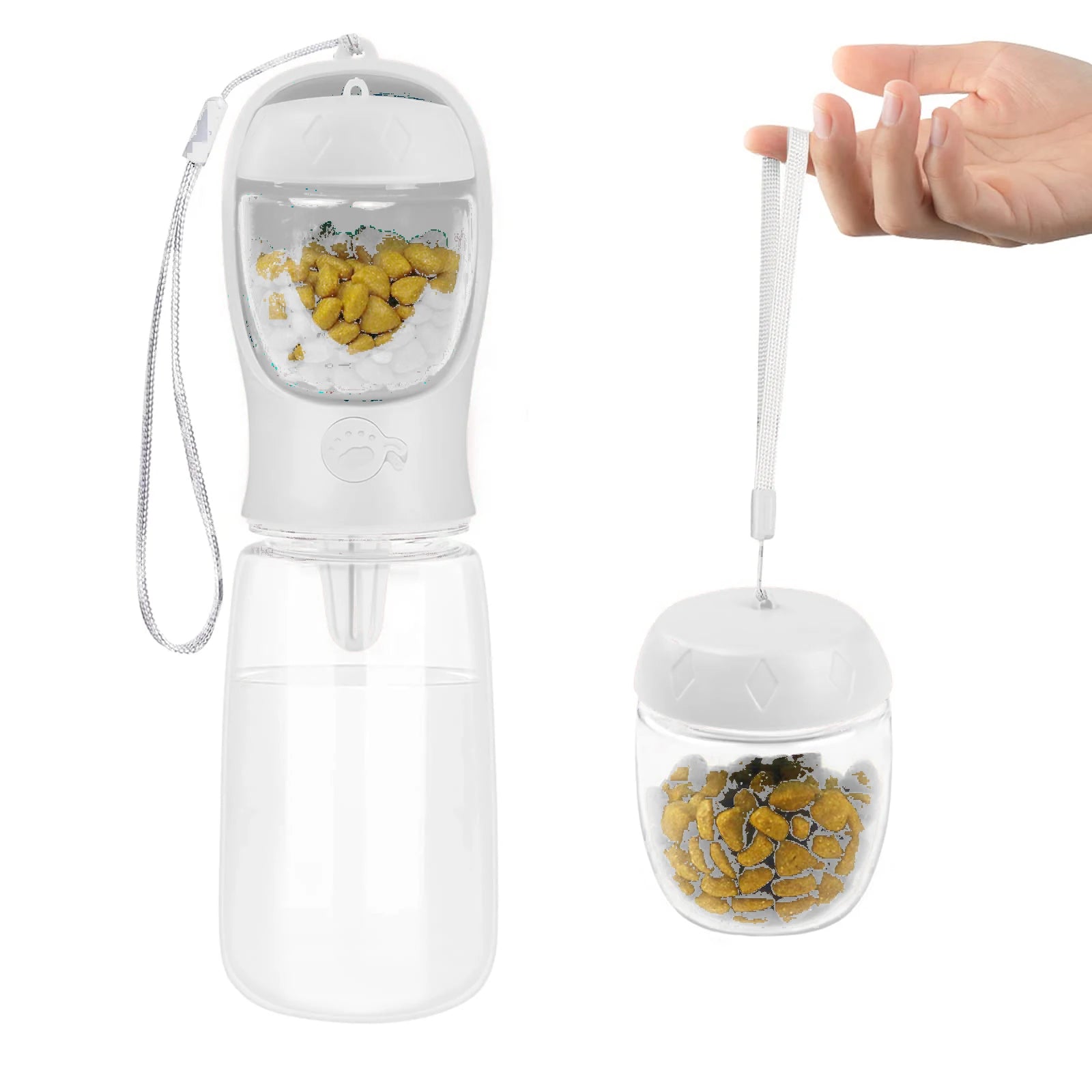 Dog Water Bottle Portable Travel Dog Water Dispenser with Food Container Puppy Drinking Bowl for Outdoor Dog Walking Hiking