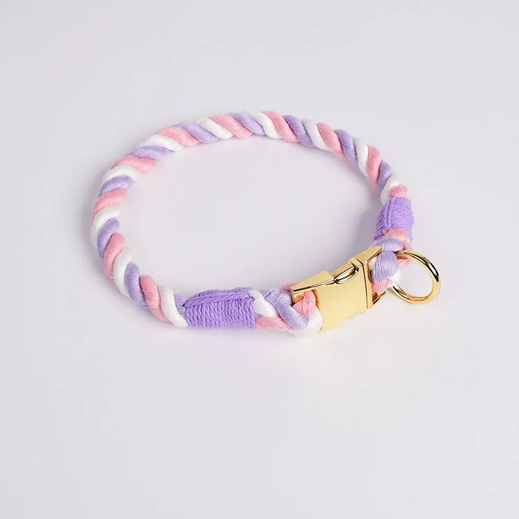 Large Medium Small Dog Products Personalized Pet Bow Tie Color Gradient Collar Metal Buckle Alloy D-Hook Polyester Cotton