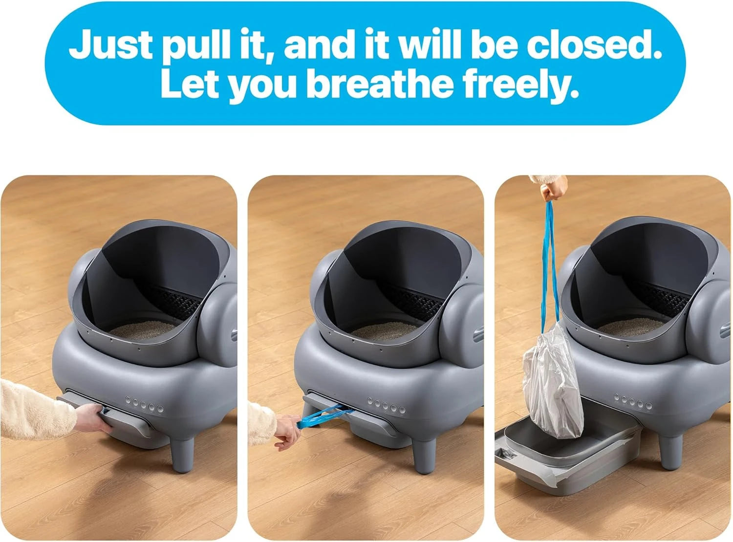 2 Rolls Replaced Open-Top Self-Cleaning Cat Litter Box Poop Bags M1 Automatic Cat Litter Box Receptacles Easy Clean Feature
