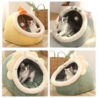 Winter Warm Cat Bed Pet House Cozy Kitten Lounger Cushion Cats House Tent Soft Small Dog Beds Washable Cat Cave Pet Supplies