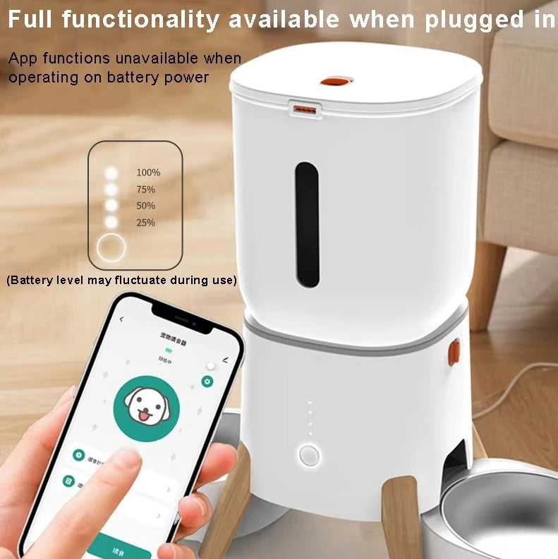 OEM 5L Automatic Pet Feeder Smart Dog Cat Food Dispenser WiFi Enabled Dual Stainless Steel Bowls with Time Settiming
