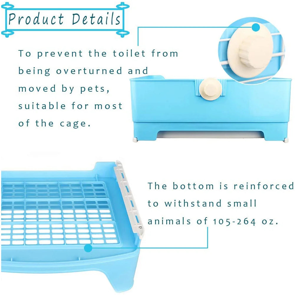 Large Eco-Friendly Rabbit Toilet Trainer Potty Corner Tray Litter Drawer for Adult Hamster Guinea Pig Galesaur Bunny Pet Pan