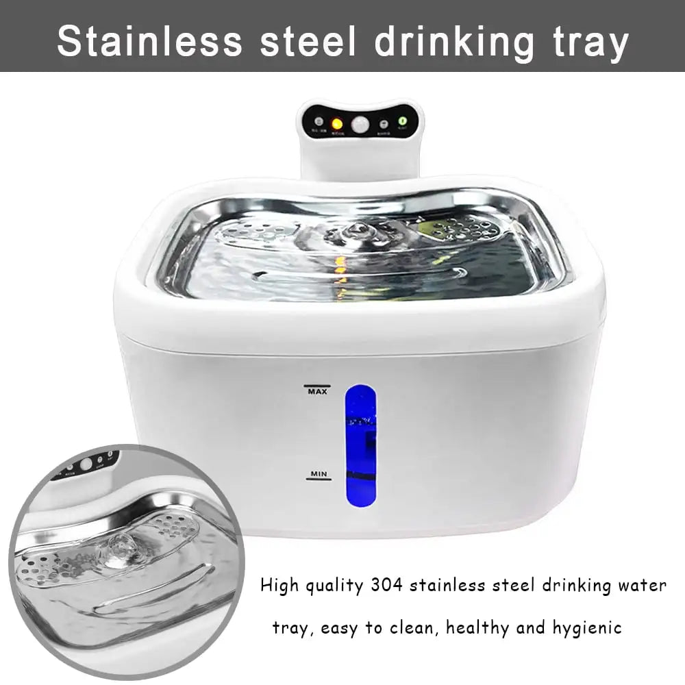 84oz/2.5L Pet Fountain Automatic Cat Water Fountain Dog Water Dispenser with Smart Pump for Cats Dogs Multiple Pets