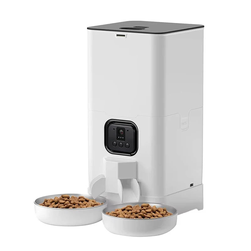 2026 New 4L/6L OEM Dual Bowls Automatic Cat Feeder with Camera TUYA APP Smart Pet Feeder Stainless Steel Bowl  for Muti Dogs Cat
