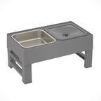 Elevated Slow Feeder Dog Bowls Raised Stand with Non Spill Dog Water Bowl Adjustable Dog Food Bowl