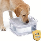 Transparent 1.8L Plastic Dog Water Bowl No Spill Slow Water Feeder Spill Proof Pet Bowl for Vehicle Travel for Cat Dog Fountain