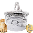 2026 New OEM Automatic Cat Water Fountain USB Charging 2.2L Transparent Stainless Steel Pet Water Dispenser