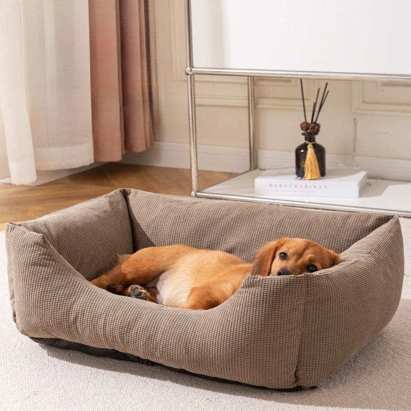 Wholesale Corduroy Removable and Washable Four Season Pet Beds Cat Bed in Stock Deep Sleep for Small Dog Bed Dog Sofa