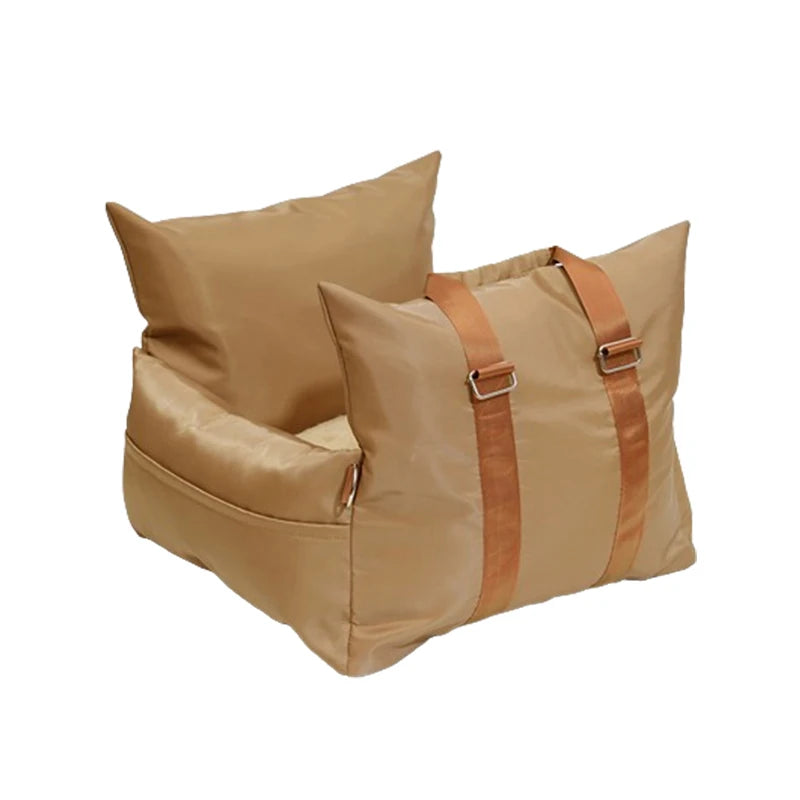 Luxury Waterproof Dog Car Seat Removable Washable Solid Pattern Pet Cage & Travel Carrier Bag