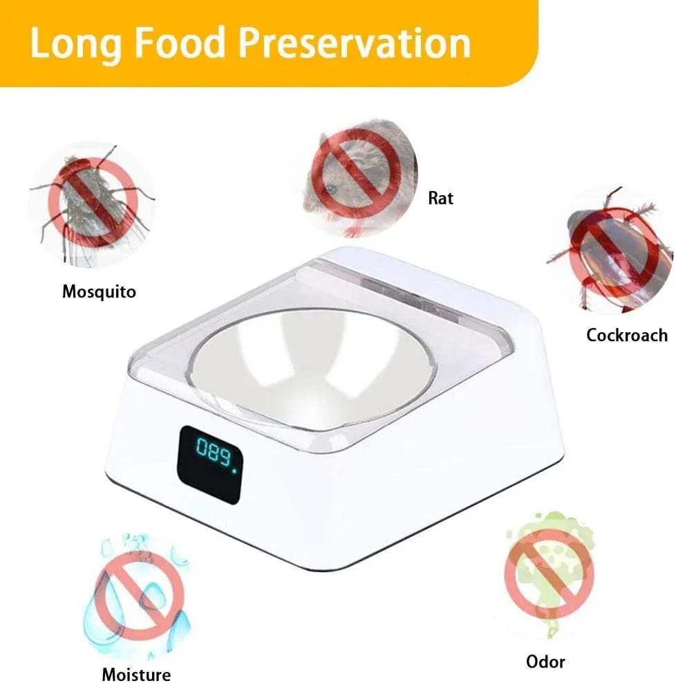 350ml Automatic Cat Feeder with Infrared Sensor Cover Removable Bowl Battery Powered Intelligent Smart Opening Lid Dog Feeder