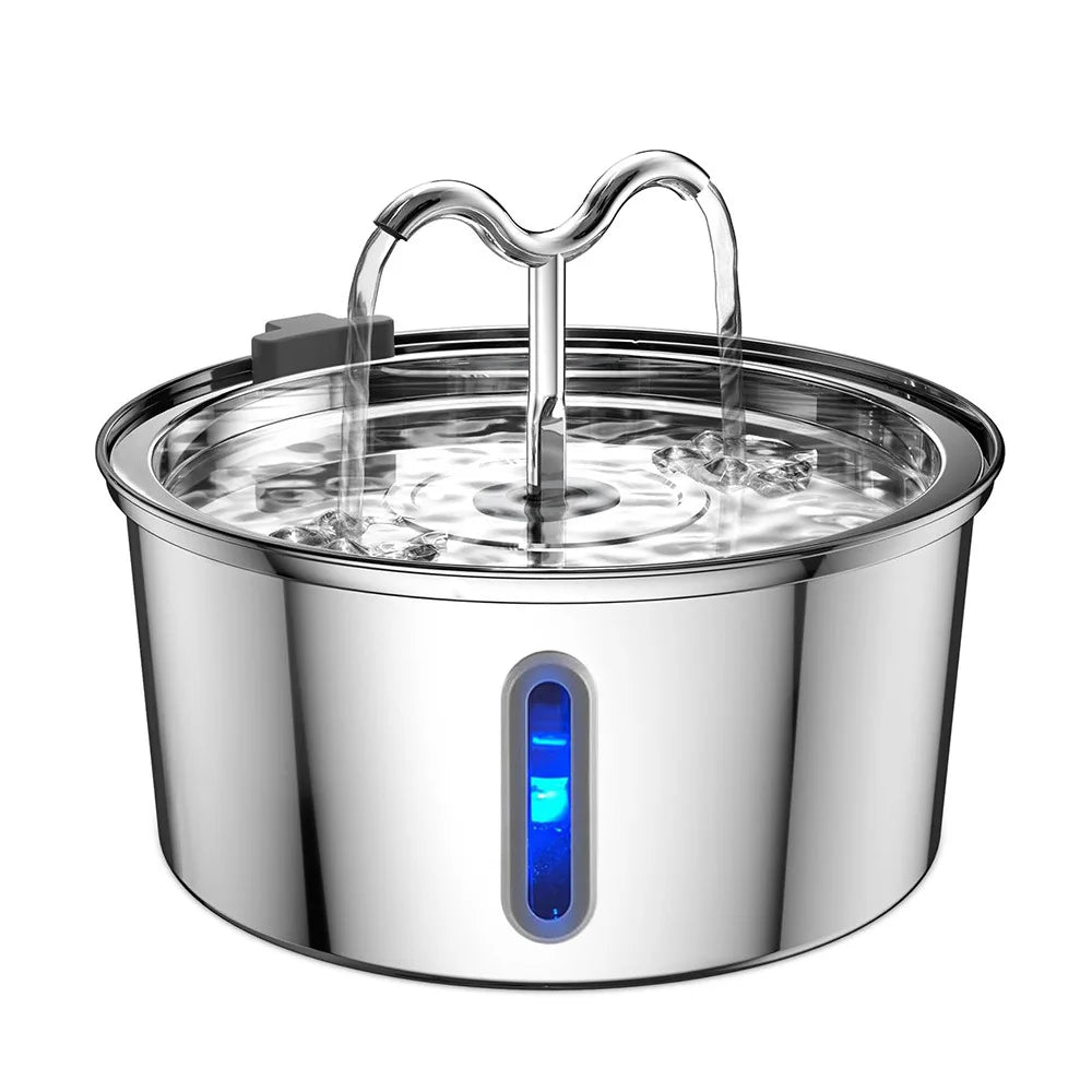 Best Seller OEM 3.2L Stainless Steel Cat Water Fountain Automatic Pet Water Dispenser with Charging Power Source