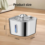 OEM 2.2L/74OZ Charge Durable Automatic Cat Fountain Stainless Steel Water Dispenser Silent Water Pump Circulation Filtering