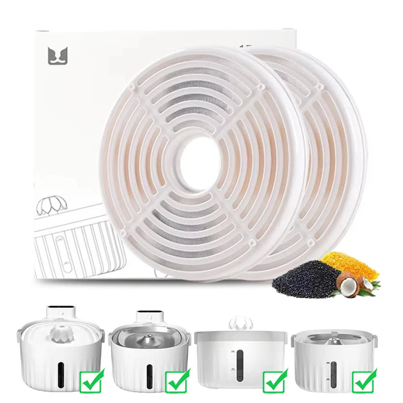 2pcs/Pack Activated Carbon Filter Pet Cat Water Fountain Replacement Bowls Automatic Dispenser Manufactured Cat Drinking System