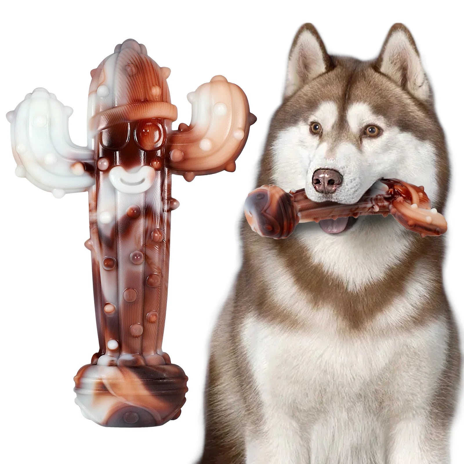 Durable Double Bone Dog Chew Toy Beef Flavor Christmas Deer Triceratops Interactive Nylon Chew Toy for Pups