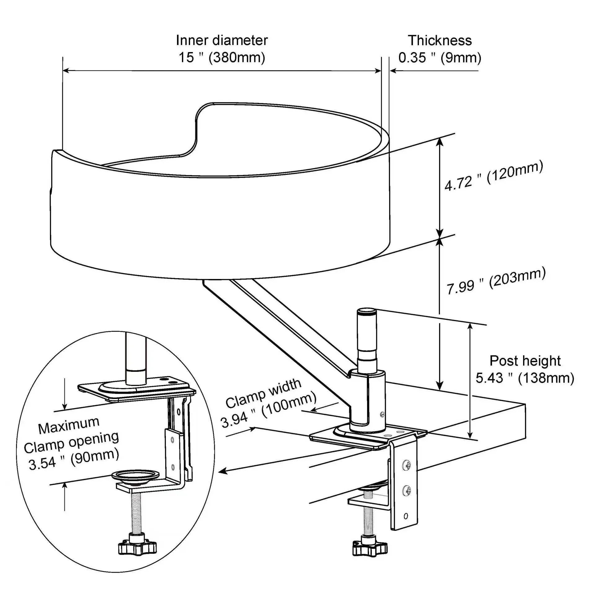 Elegant 360 Degree Rotating Adjustable Cat Desk Bed Aluminum Alloy Arm Curved Wood Basin Summer Soft Cushion for 35LBS Cats