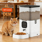 OEM 4L Automatic Pet Feeder TUYA APP WIFI Control Dog Food Dispenser Timing Voice Automatic Cat Feeder Manufacturer