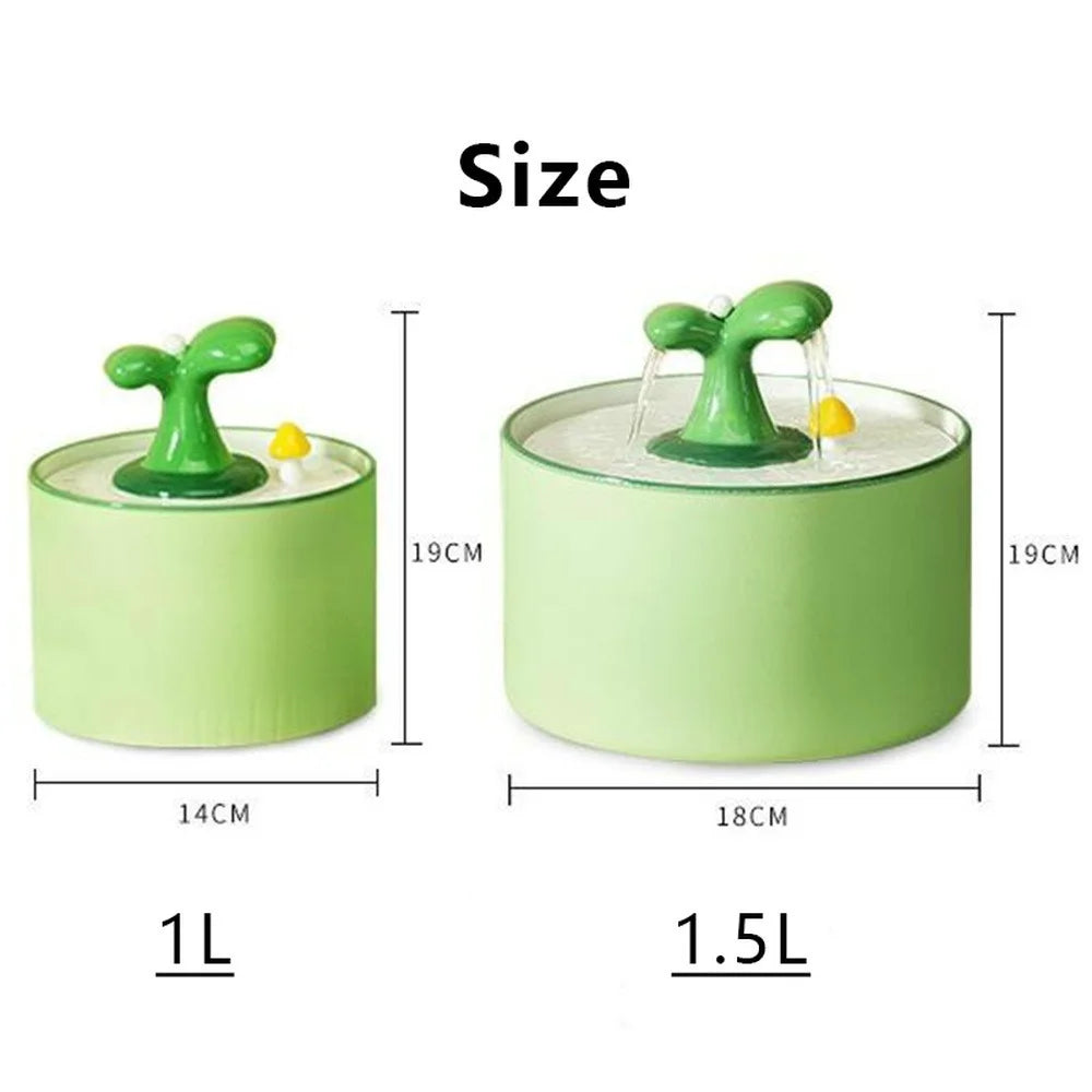 Ceramic Cat Water Fountain Automatic Electric Pet Water Dispenser Dog Filter Drinker Pet Drinking Feeder with Quiet Pump 1.5L