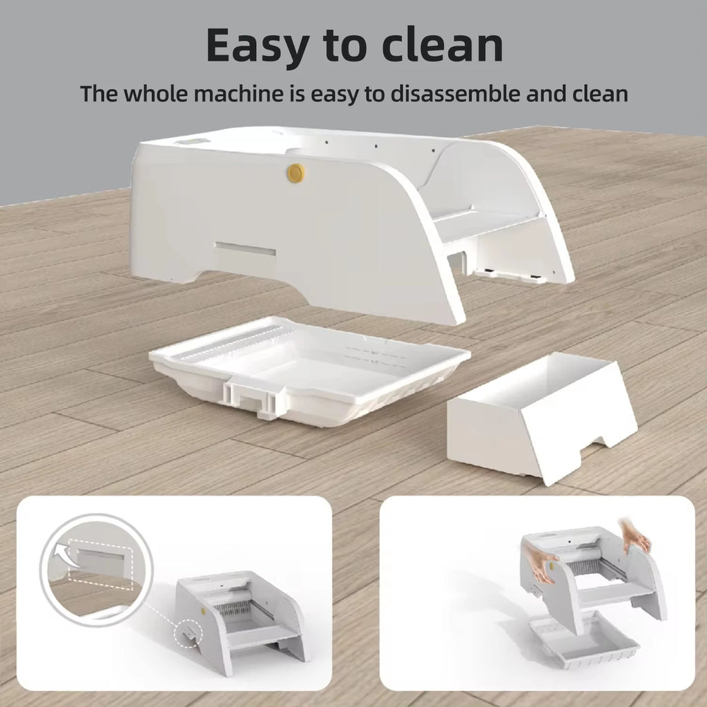 Smart Self-Cleaning Cat Litter Box Semi-Closed Pet Toilet APP Control Plastic Cat Litter Box with Poop Bags