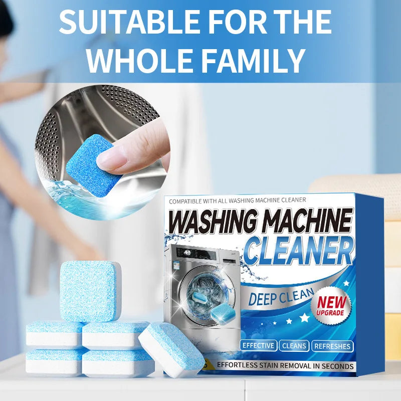 Washing Machine Tub Cleaner Descaler of 12/24pcs Pack-Deep Cleaning Tablets Odor Removing Tablets for Washer Laundry Supplies