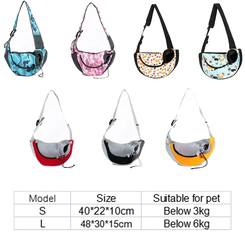 Fashionable Nylon Pet Cat Carrier Bag Comfortable Hand-Free Shoulder Sling Tote Outdoor Puppy Backpack Zipper Manufactured