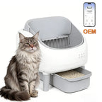 Open-Top Automatic Cat Litter Box Self-cleaning Litter Box for Cats APP Control Odor-Free Waste Disposal with Trash Bags