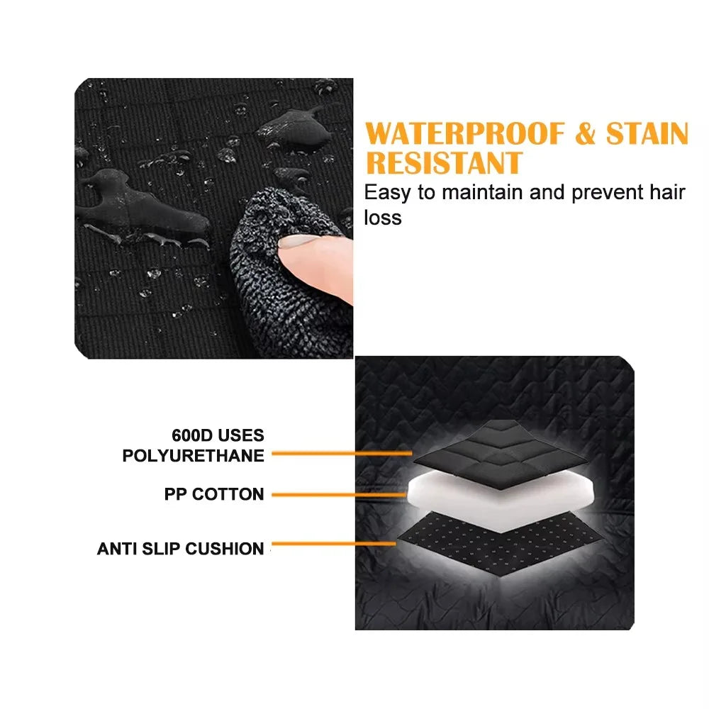 OEM Customized LOGO Waterproof Travel Cushions Dog Car Seat Cover with Anti-slip Botton Pockets for Car SUV Truck Dog Products