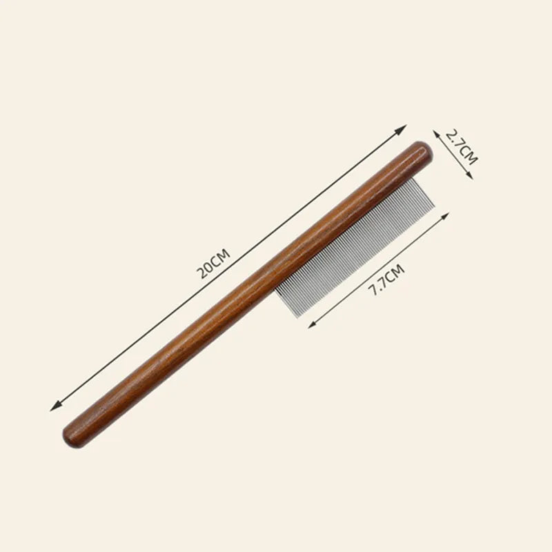 Professional Pet Grooming Brush Gentle Slicker Softwood Hair Remover Durable Wooden Handle Safe Portable Fluffy Coat Care Tool