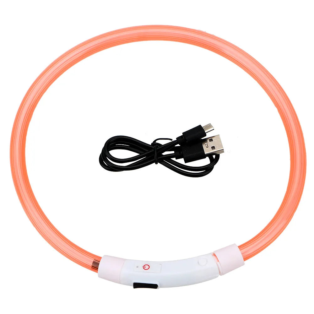 LED Light Dog Collar Waterproof Glow-in-the-Dark Pet Collar Reflective Luxury Nylon TPU Cuttable Puppy Collar Small Large Dogs