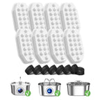 8 Pack Cat Water Fountain Replacement Filters & Pre-Filter Sponges for 108oz/3.2 Stainless Steel Pet Water Fountain
