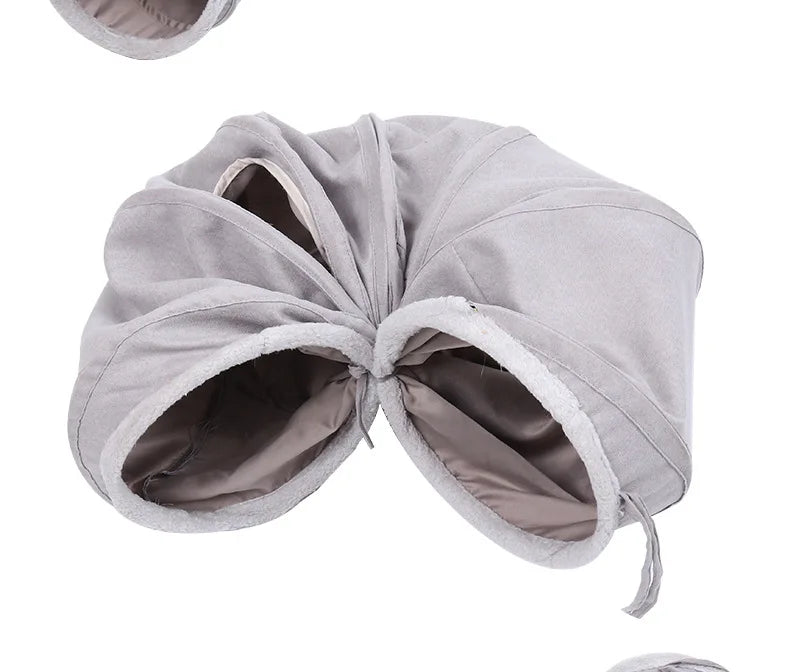 Collapsible Cat Tunnel Cat Toys Play S Shape Tunnel Durable Suede Hideaway Interactive Pet Crinkle Tunnel with Ball Cat Supplies
