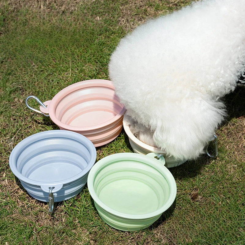 Silicone Pet Bowl Foldable Dog for Outdoor Travel Collapsible Dog Bowl Silicone Pet Drinking Water Bowls 350ml