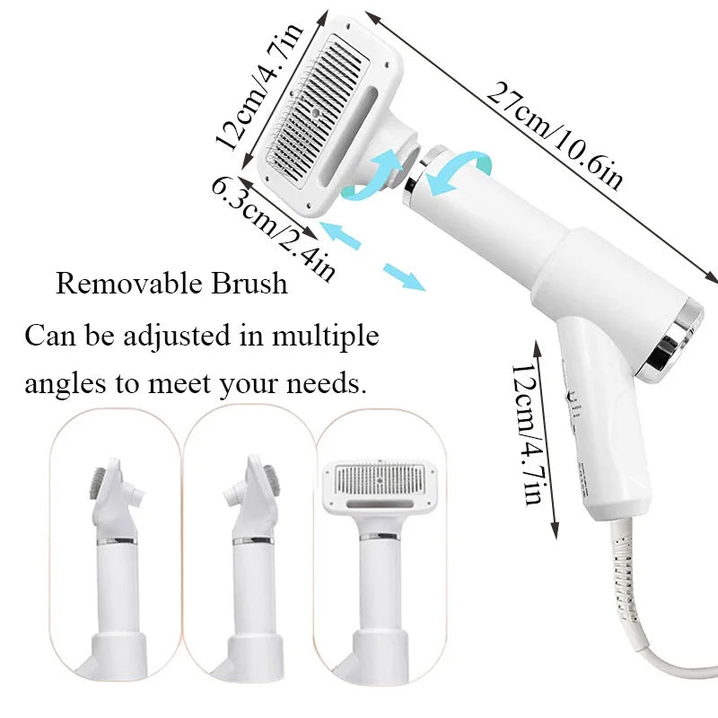 Pet Hair Dryer 2 in 1 Grooming Pet Brush Adjustable Temperature Dog Hair Dryer Pet Hair Remover Dog Brush for Dog Cat Brush