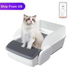 US Warehouse Automatic Cat Toilet Self-cleaning Intelligent Cat Litter Box App Remote Control Automatic Cat Toilet Litter Box
